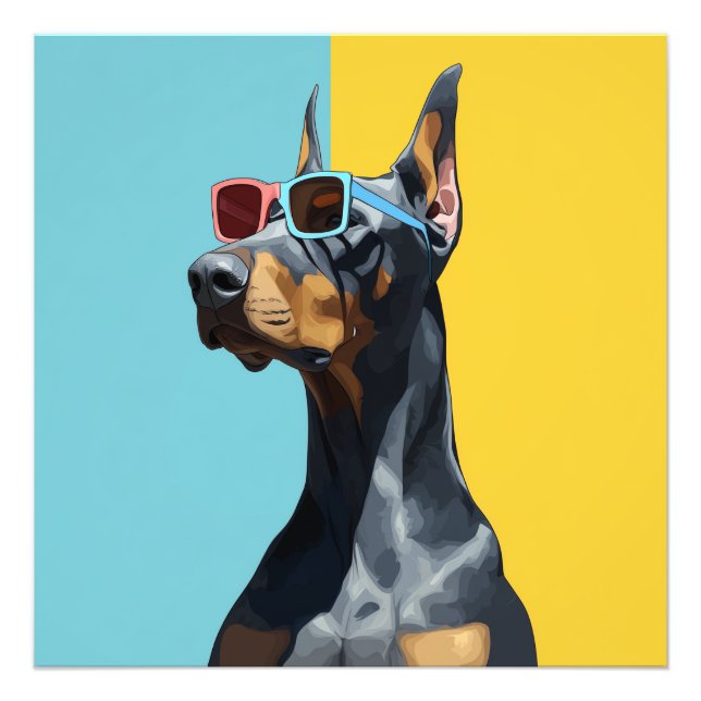 Cool Doberman with sunglasses Fotodruck (Vorne)