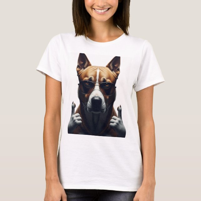 Cool Dog Attitude Shirt – Realistic Dog Streetwear (Vorderseite)