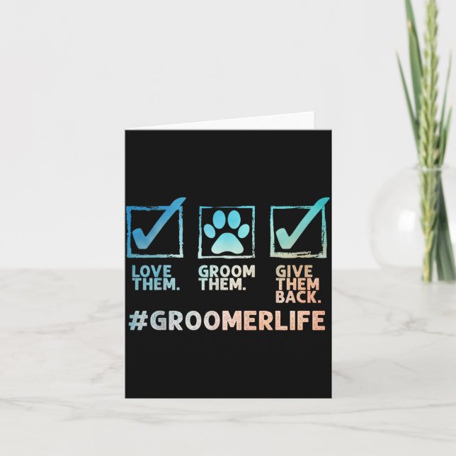 Cool Dog Groomer Art For Men Women Dog Grooming Pe Karte (Vorderseite)