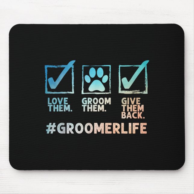 Cool Dog Groomer Art For Men Women Dog Grooming Pe Mousepad (Vorne)