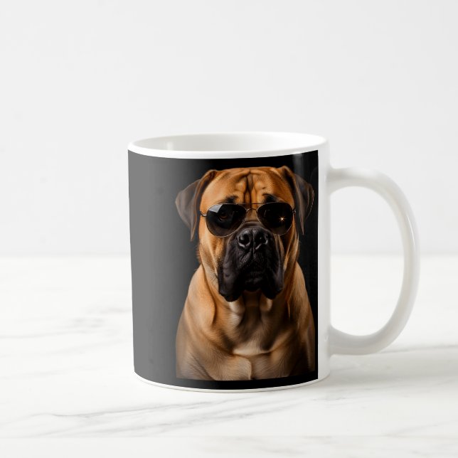 Cool Dog Sungles Bullmastiff Funny Look  Kaffeetasse (Rechts)