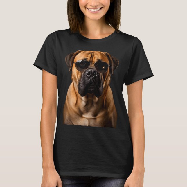 Cool Dog Sungles Bullmastiff Funny Look  T-Shirt (Vorderseite)