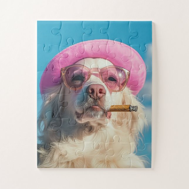  Cool Dog with Pink Hat Puzzle (Vertikal)