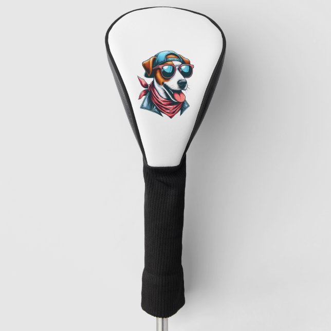 Cool Dogzz ein cooler Jack Russell Terrier mit Sun Golf Headcover (Vorderseite)
