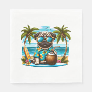 Cool Dogzz ein cooler Mops mit Sonnenbrille Classi Serviette