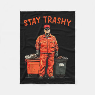 Cool Donald Trump Garbage Bleibe Trashy Funny Mega Fleecedecke
