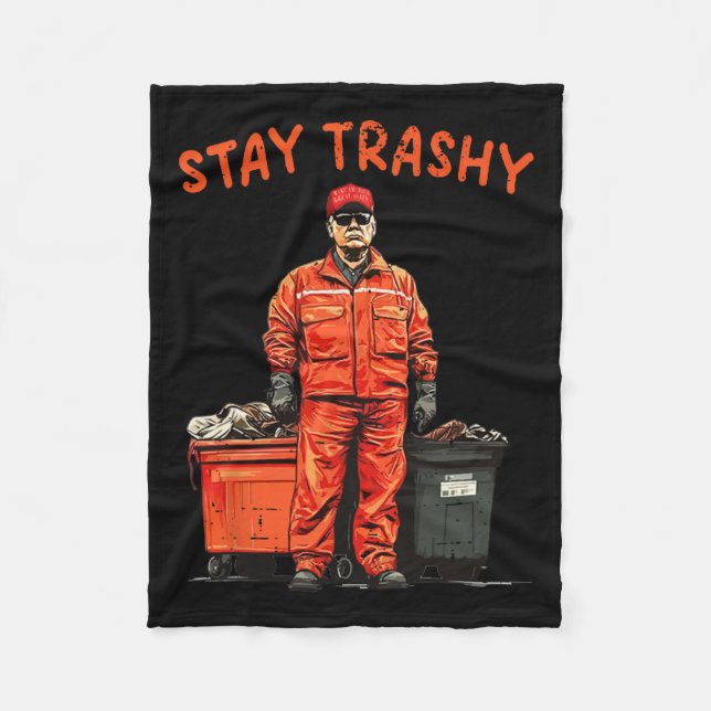 Cool Donald Trump Garbage Bleibe Trashy Funny Mega Fleecedecke (Vorderseite)