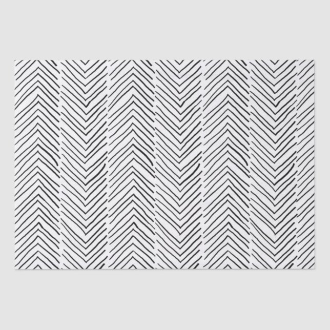 Cool Doodle Handmade Herringbone Boho Minimal Seidenpapier (Vorderseite)