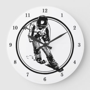 Cool Downhill Skier Wall Clock Große Wanduhr