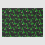 Cool Dragon Christmas Black Green Seidenpapier<br><div class="desc">Drei coole,  grüne Weihnachtsdrachen,  die in roten Weihnachtsmannmützen herumfliegen. Ihre ausgestreckten Flügel lassen sie wie Ferienhäuser aussehen. Ein phantastisches Gewebepapier für einen Drachenelement-Sammler.</div>