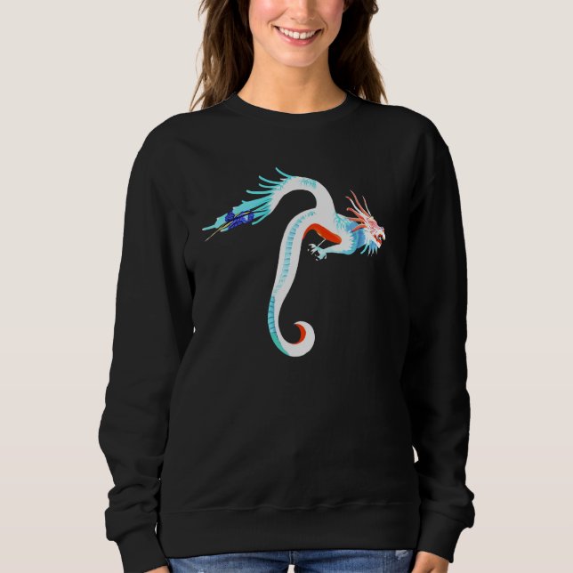 Cool Dragon Flying Mythical Creature Traditional C Sweatshirt (Vorderseite)