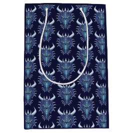 Cool Dragon Head Blue Fantasy DND Name Mittlere Geschenktüte