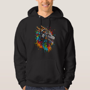 Cool Dragon Headphone Music Art Weihnachten Hoodie