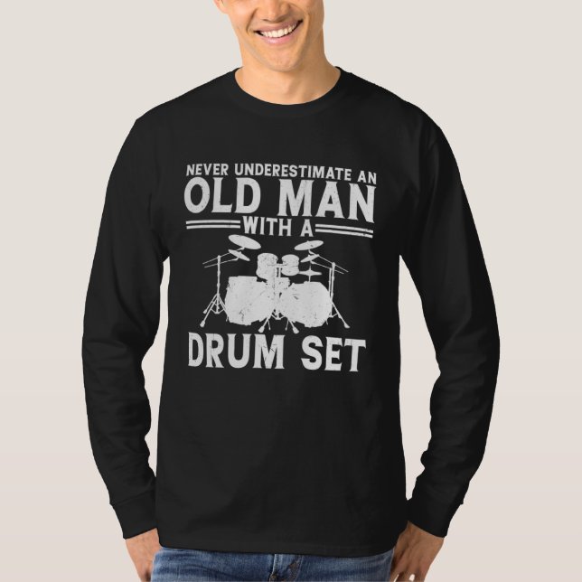 Cool Drummer Men Dad Drum Set Player Drum Kit Musi T-Shirt (Vorderseite)