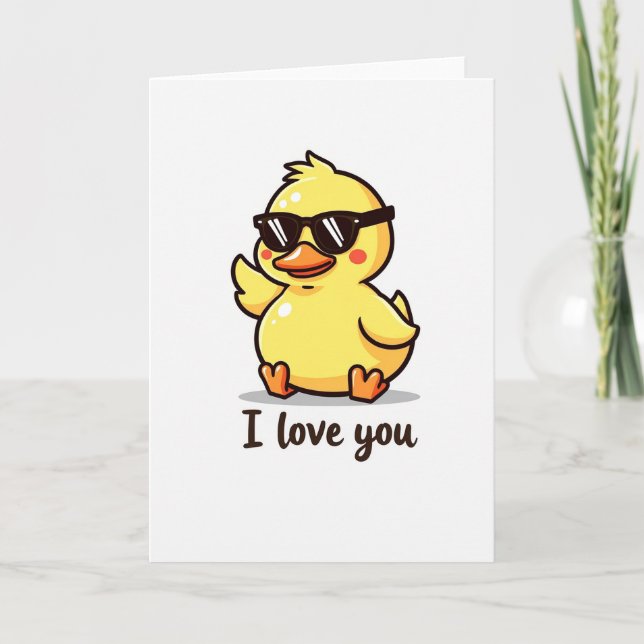 Cool Duck I Love You Karte (Vorderseite)