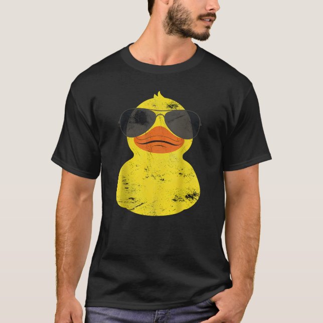 Cool Duckie Sunglasses Duckling Funny Ducky Rubber T-Shirt (Vorderseite)