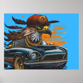 Cool Eagle Rider Poster