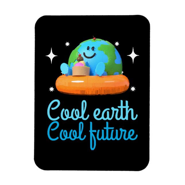 Cool earth, Cool future - Erde Magnet (Vertikal)