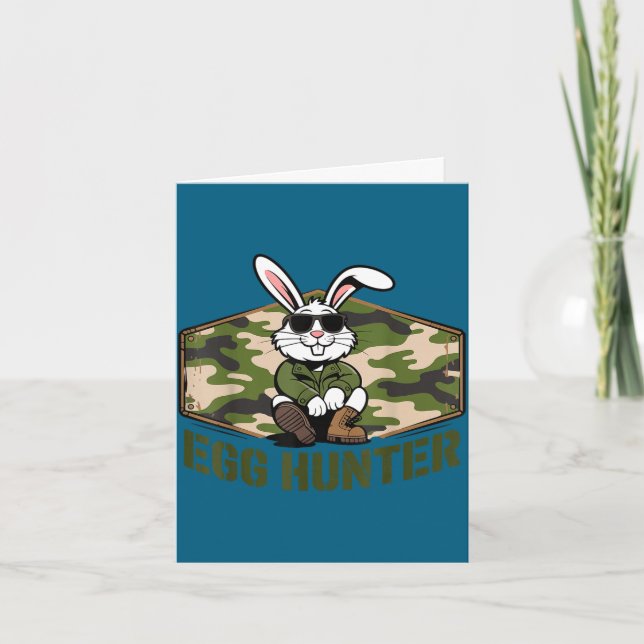 Cool easter bunny egg hunter camo military funny karte (Vorderseite)