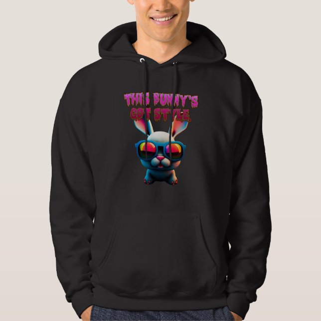 Cool Easter Bunny Happy Easter Friends Bunny Style Hoodie (Vorderseite)