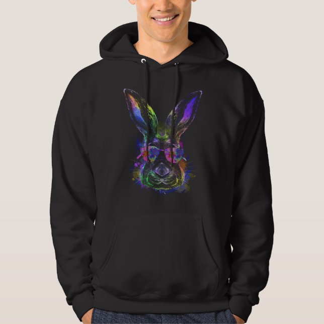 Cool Easter Bunny Happy Easter Rabbit Easter Frien Hoodie (Vorderseite)