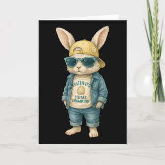 Cool Easter Bunny With Sungles For Boys Teens Men  Karte