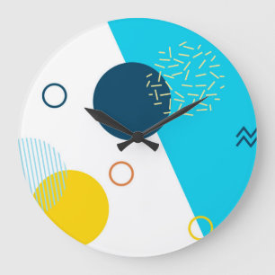 Cool, einzigartig, trendy, urban, Memphis-Illustra Große Wanduhr