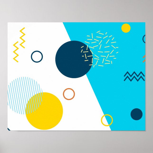 Cool, einzigartig, trendy, urban, Memphis-Illustra Poster (Vorne)