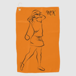 Cool Einzigartiges, modernes Orangendesign Mit Mon Golfhandtuch