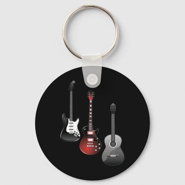 Cool Electric Guitars for Music Lovers Custom Gift Schlüsselanhänger (Vorderseite)