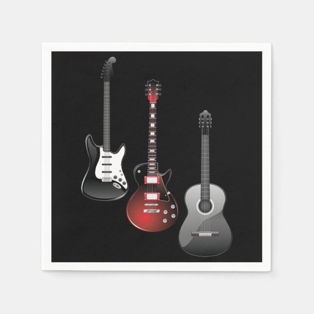 Cool Electric Guitars for Music Lovers Gift Serviette (Vorderseite)