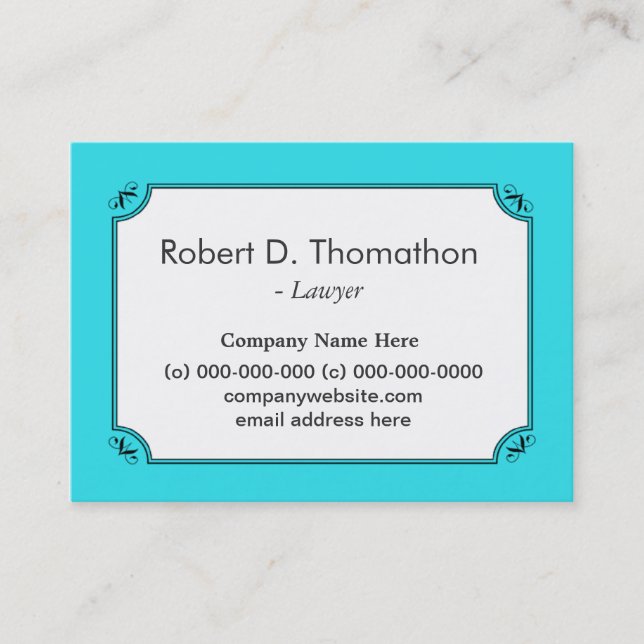 Cool, elegant, einfach, blau informativ terminkarte (Vorderseite)