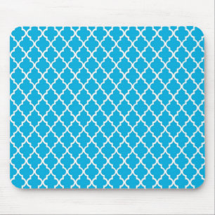 cool, elegant, klassisch aqua-blaue Vierblatt-Must Mousepad