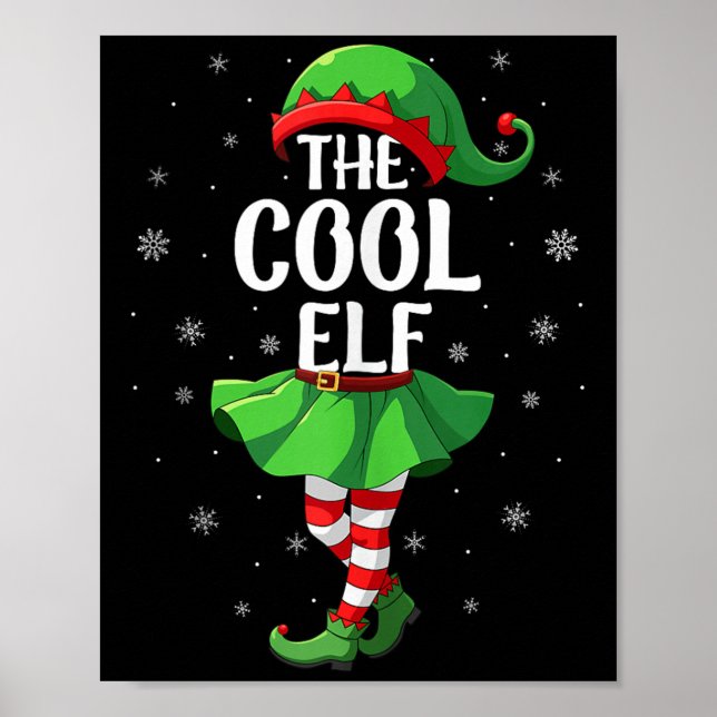 Cool Elf Christmas Girls Women Elf Squad Xmas Fami Poster (Vorne)