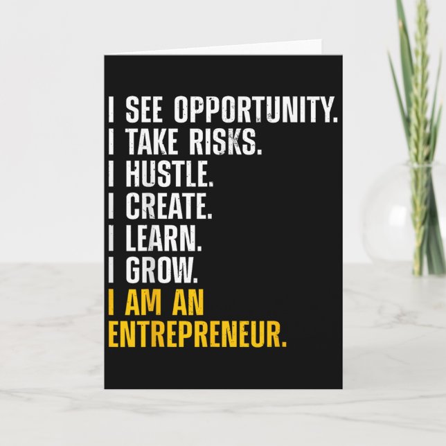 Cool Entrepreneur Art For Men Women Ceo New Busine Karte (Vorderseite)