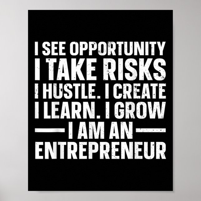 Cool Entrepreneur Art For Men Women Young New Busi Poster (Vorne)