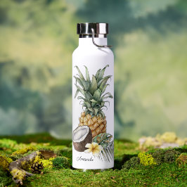 Cool erfrischende tropische Ananas mit Namen Trinkflasche