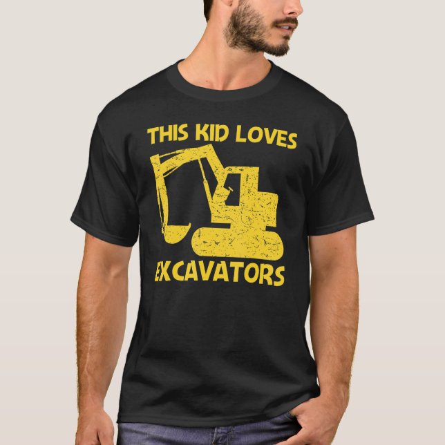 Cool Excavator For Kids Boys Heavy Equipment Opera T-Shirt (Vorderseite)