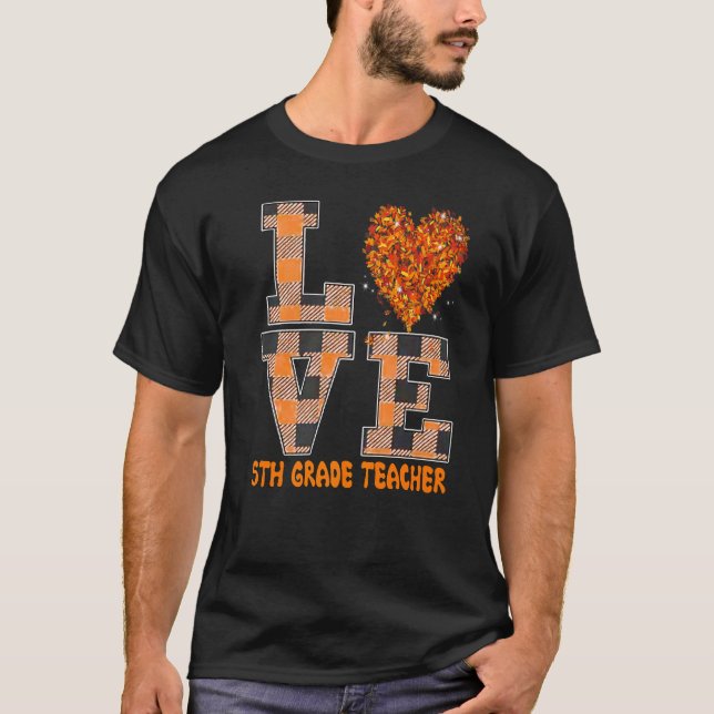Cool Fall Paraeducator Cute Fall Teacher Fifth Gra T-Shirt (Vorderseite)