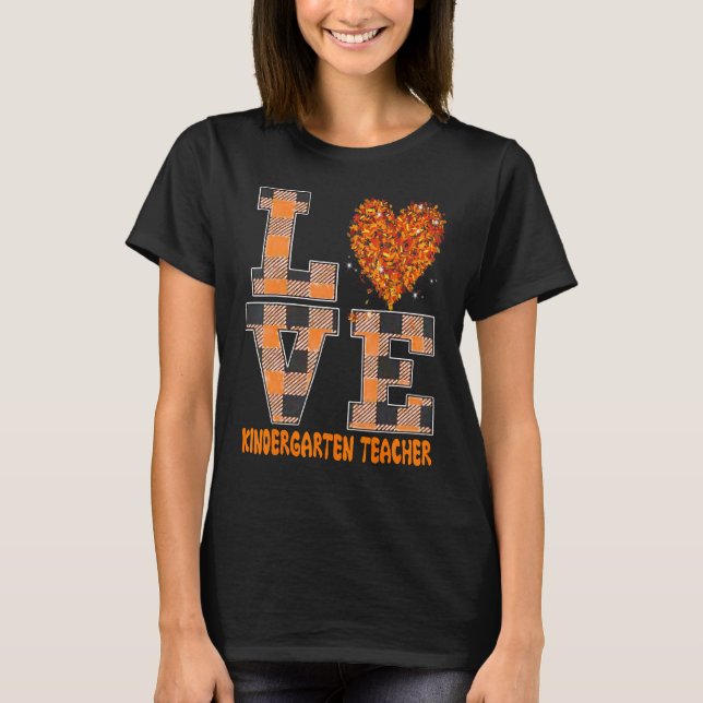 Cool Fall Paraeducator Cute Fall Teacher Kinderart T-Shirt (Vorderseite)