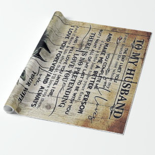 Cool Family Decoration To My Husband Letter Geschenkpapier