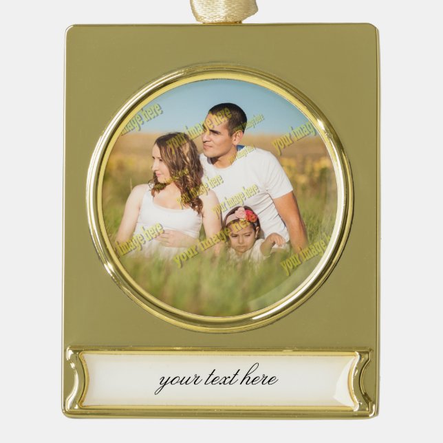 Cool Family Stylish Fab Foto Collage Banner-Ornament Gold (Vorderseite)
