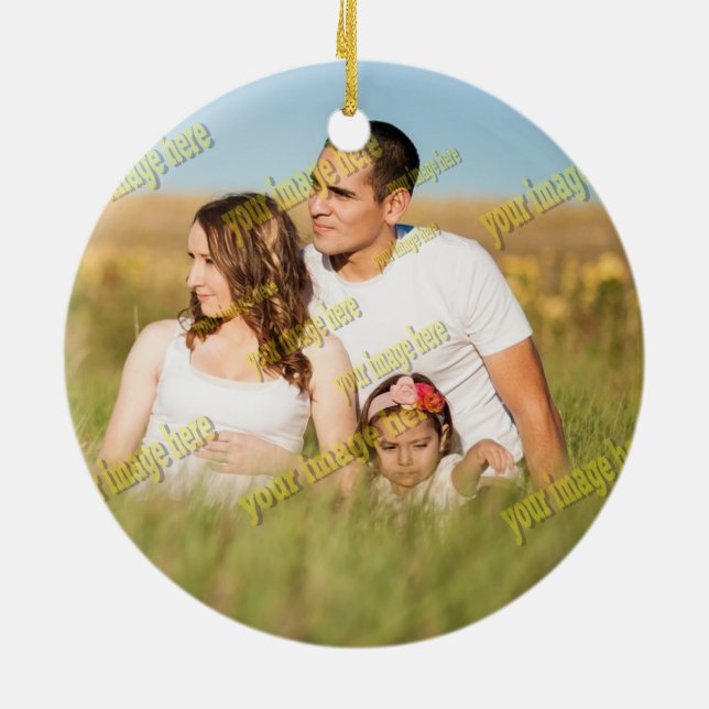 Cool Family Stylish Fab Foto Collage Keramikornament (Hinten)