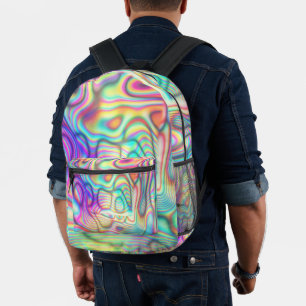 Cool farbenfroh Multicolor Trendy Holographic Bedruckter Rucksack