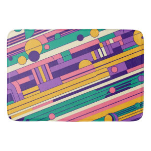 Cool, farbenfrohe 80er/90er Retro-Design Badematte