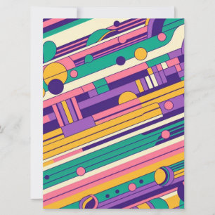 Cool, farbenfrohe 80er/90er Retro-Design Feiertagskarte
