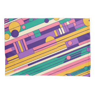 Cool, farbenfrohe 80er/90er Retro-Design Kissenbezug