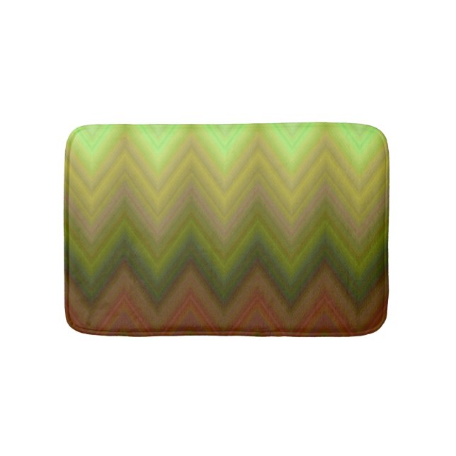 Cool farbenfrohe Ombre Zigzag Zickzack Muster Badematte (Vorderseite)