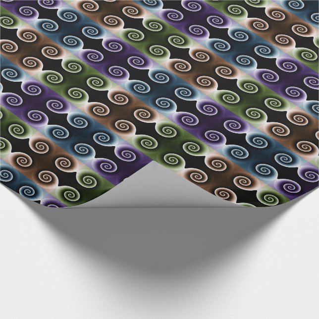 COOL Farbige Spirale Abstractes Muster Geschenkpapier (Ecke)