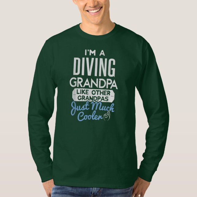 Cool Fathers Day Design Diving Grandpa  T-Shirt (Vorderseite)